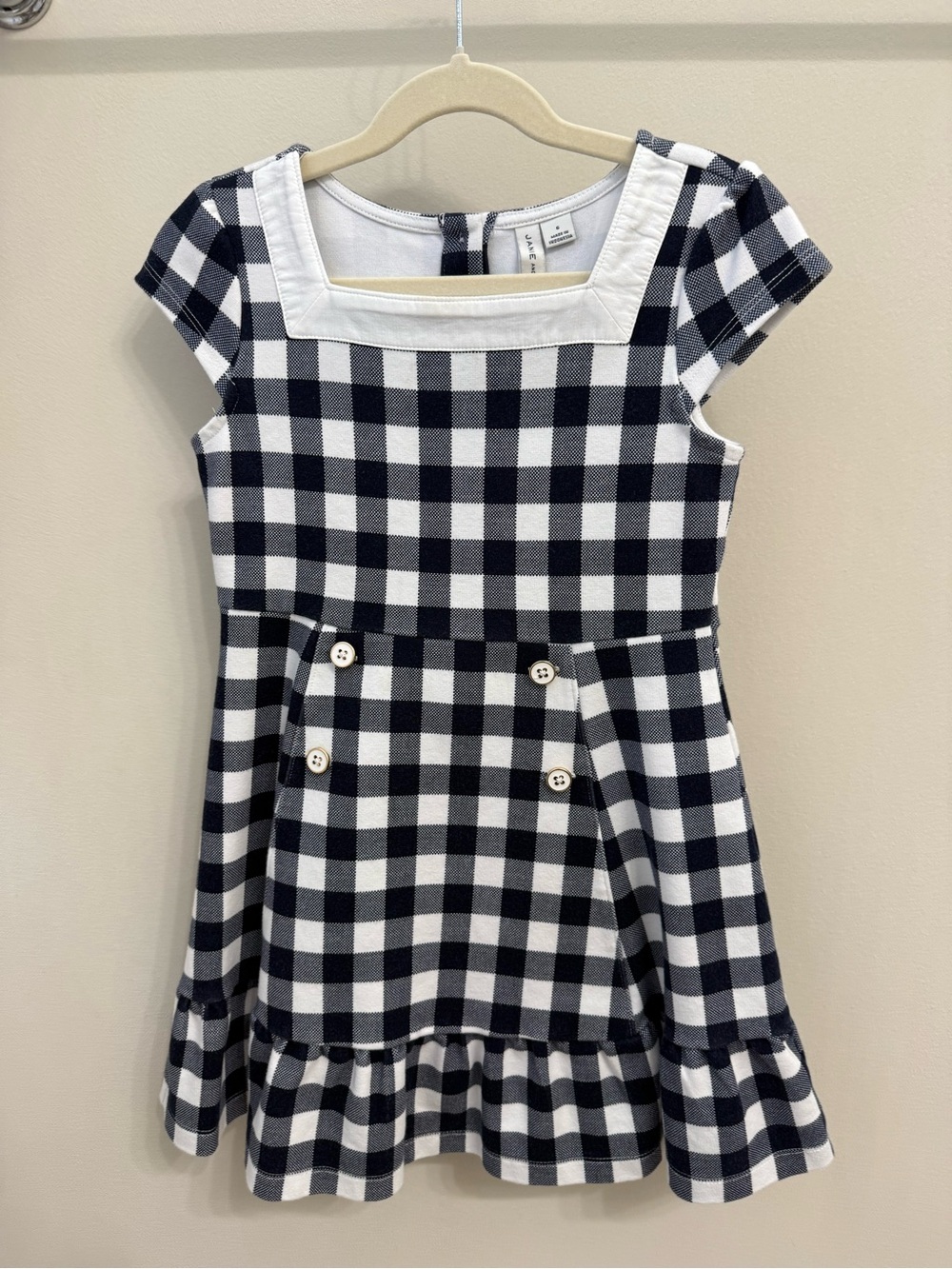 Janie and Jack Gingham Ponte Dress Size 6